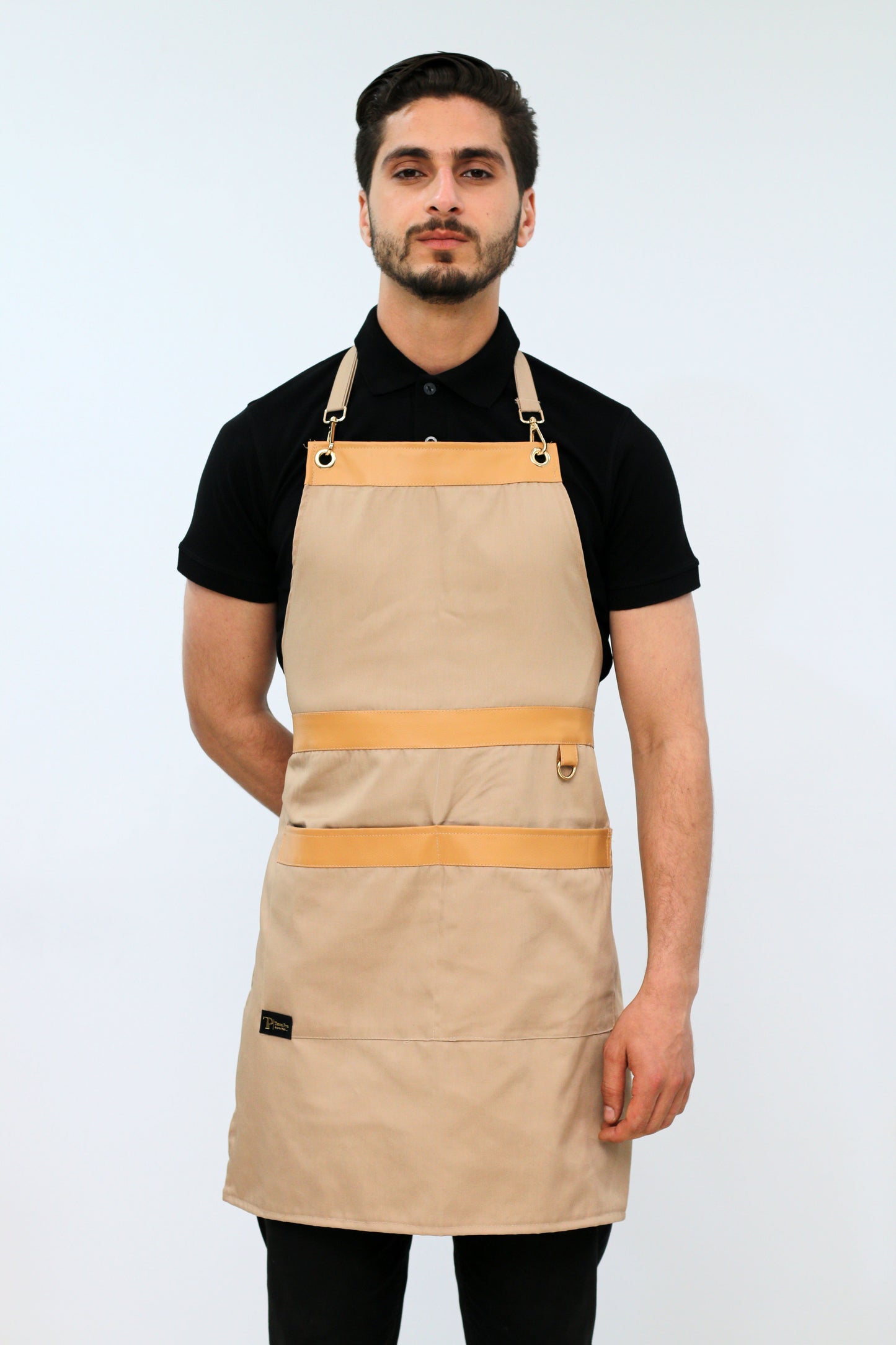 Tablier serge 2en1 Beige-caramel