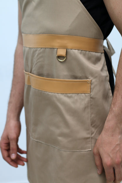 Tablier serge 2en1 Beige-caramel