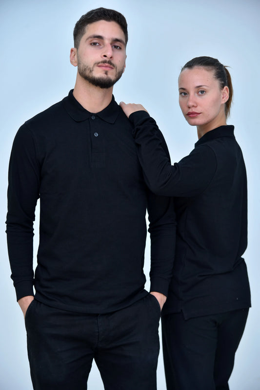 Pull col chemise manches longues