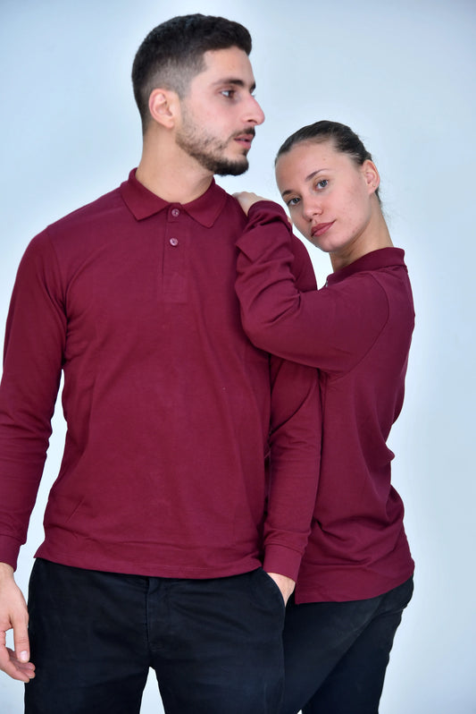 Pull col chemise manches longues