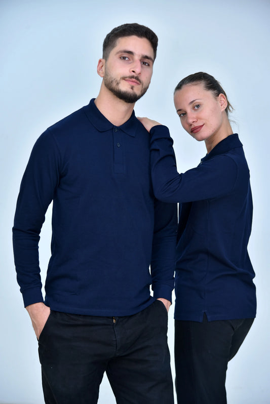 Pull col chemise manches longues
