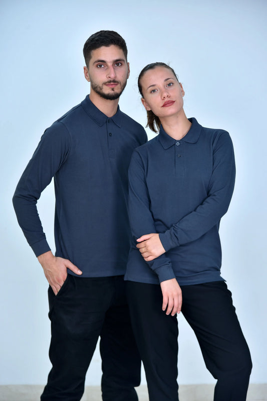 Pull col chemise manches longues